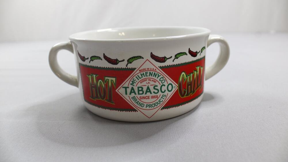Tabasco # 31732 Chili Soup Bowl White Ceramic Microwave Safe Dishwasher